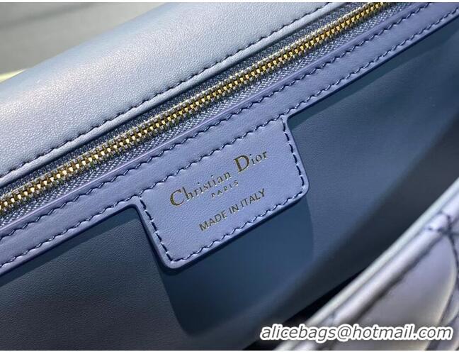 Free Shipping LARGE DIOR CARO BAG Indigo Blue Gradient Cannage Lambskin M9243U