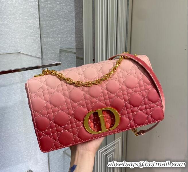 Buy Discount LARGE DIOR CARO BAG Indigo pink Gradient Cannage Lambskin M9243U