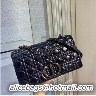 Buy Fashion LARGE DIOR CARO BAG Imported wax skin M9243 black