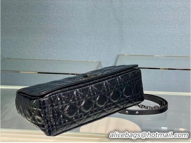 Buy Fashion LARGE DIOR CARO BAG Imported wax skin M9243 black