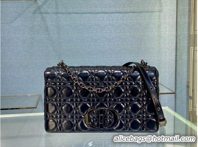 Buy Fashion LARGE DIOR CARO BAG Imported wax skin M9243 black