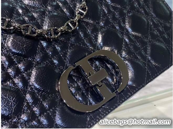 Buy Fashion LARGE DIOR CARO BAG Imported wax skin M9243 black