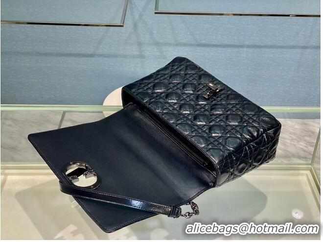 Buy Fashion LARGE DIOR CARO BAG Imported wax skin M9243 black