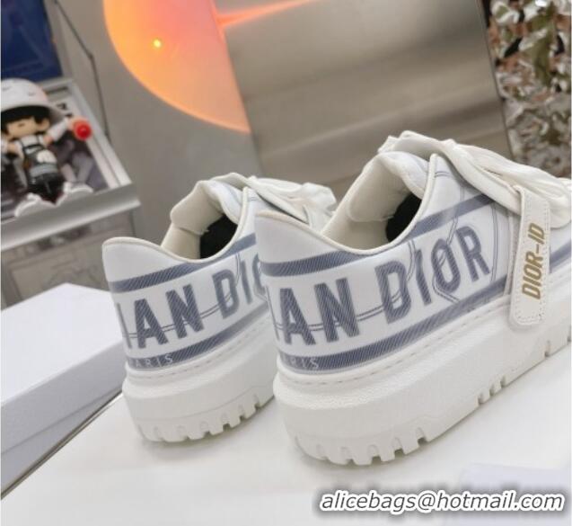 New Style Dior DIOR-ID Sneakers in White and French Blue Technical Fabric  061135