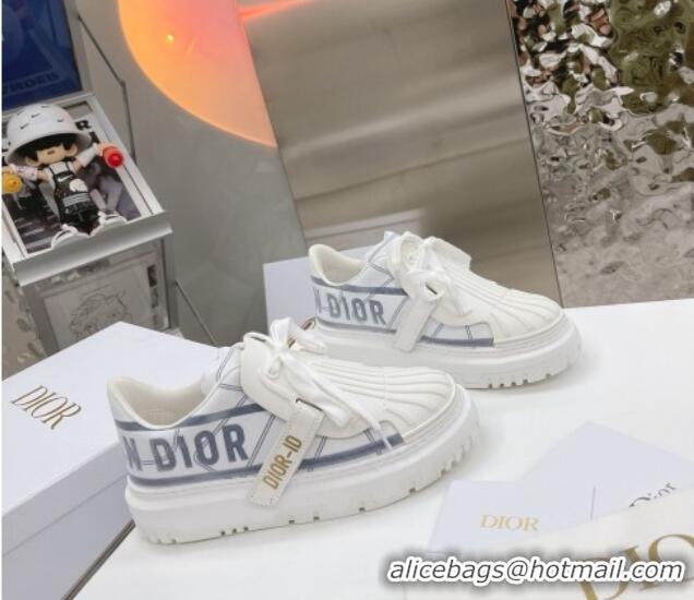 New Style Dior DIOR-ID Sneakers in White and French Blue Technical Fabric  061135