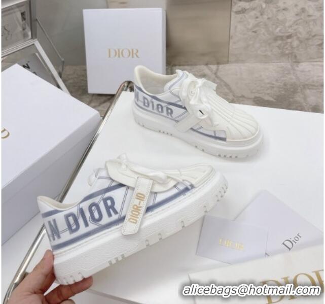 New Style Dior DIOR-ID Sneakers in White and French Blue Technical Fabric  061135