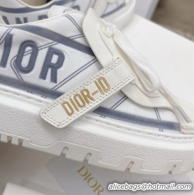 New Style Dior DIOR-ID Sneakers in White and French Blue Technical Fabric  061135