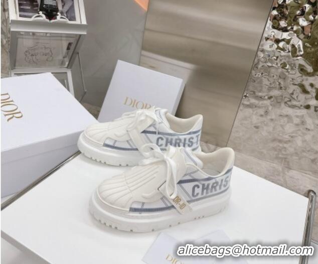 New Style Dior DIOR-ID Sneakers in White and French Blue Technical Fabric  061135