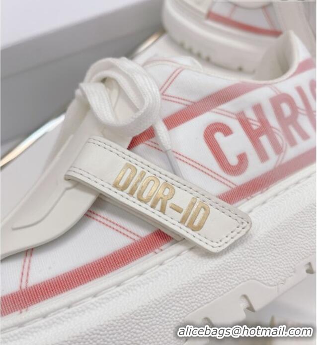 Super Quality Dior DIOR-ID Sneakers in White and Pink Technical Fabric 061136