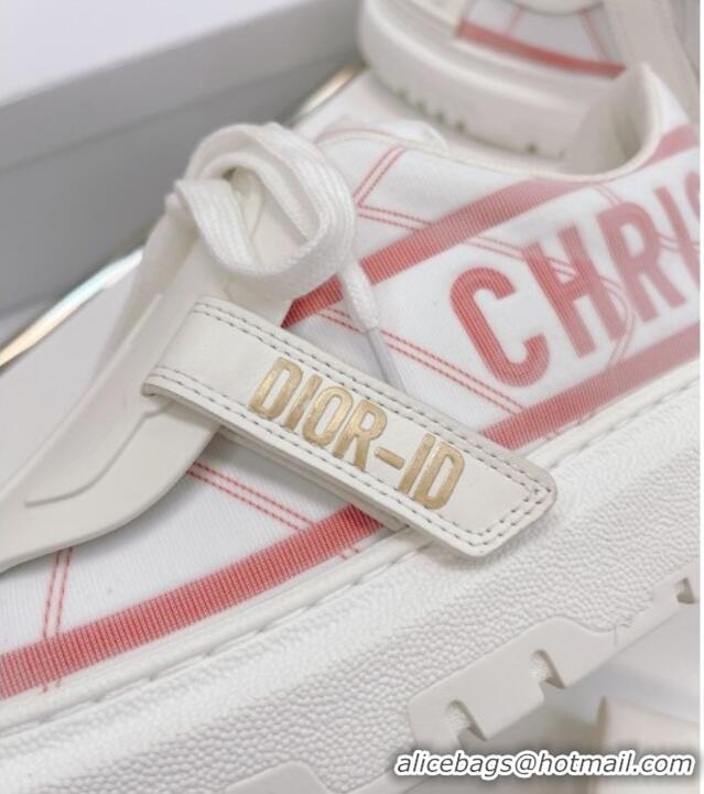 Super Quality Dior DIOR-ID Sneakers in White and Pink Technical Fabric 061136