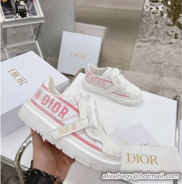 Super Quality Dior DIOR-ID Sneakers in White and Pink Technical Fabric 061136