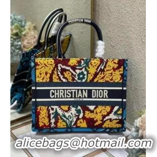 Cheap Price SMALL DIOR BOOK TOTE Blue Multicolor Dior Paisley Embroidery M1296ZJ