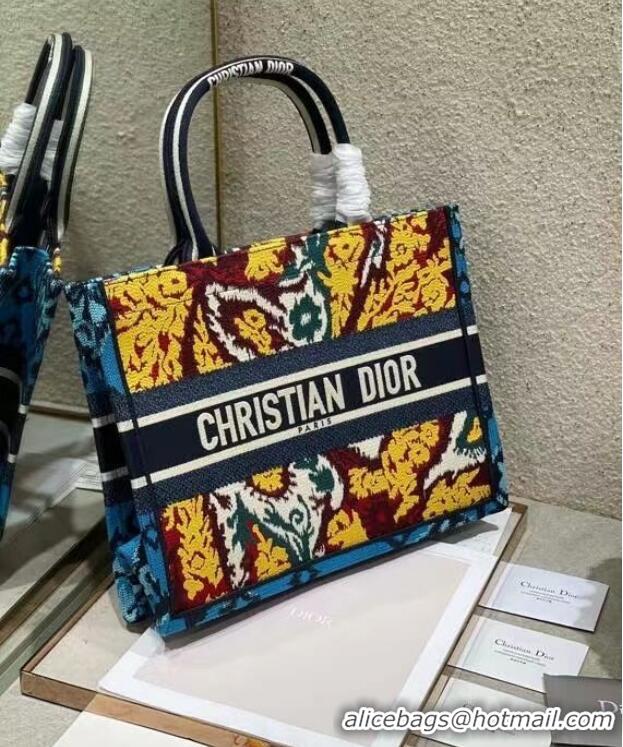 Cheap Price SMALL DIOR BOOK TOTE Blue Multicolor Dior Paisley Embroidery M1296ZJ