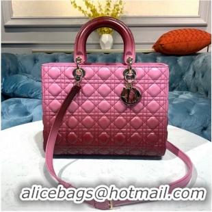 Famous Brand DIOR LADY BAG Pink Gradient Cannage Lambskin M0567 Pink