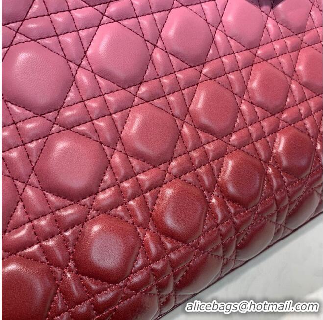 Famous Brand DIOR LADY BAG Pink Gradient Cannage Lambskin M0567 Pink