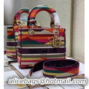 Promotional MEDIUM LADY D-LITE BAG Multicolor D-Stripes Embroidery M0565O