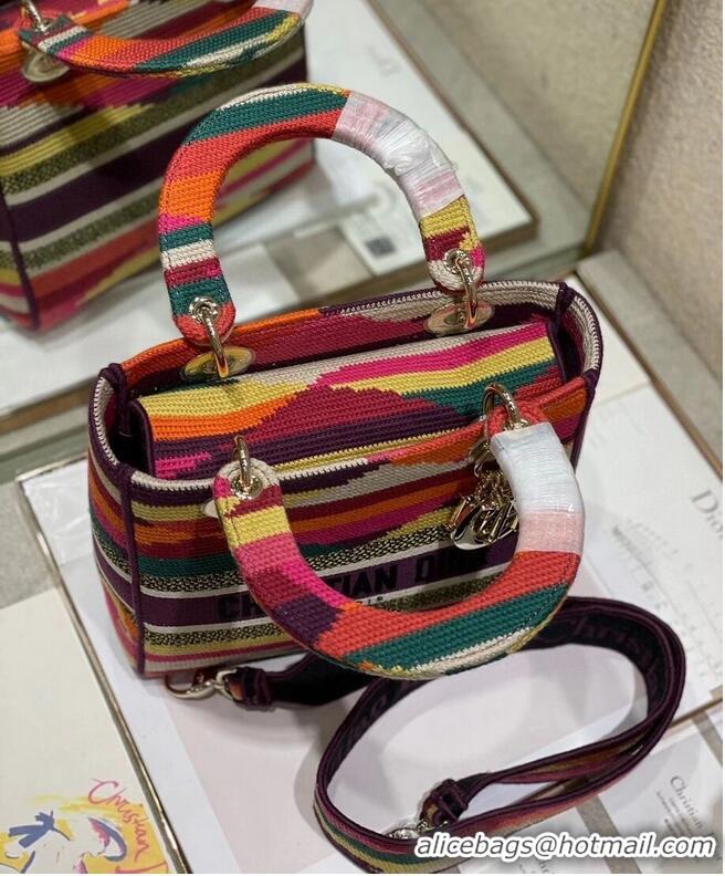 Promotional MEDIUM LADY D-LITE BAG Multicolor D-Stripes Embroidery M0565O