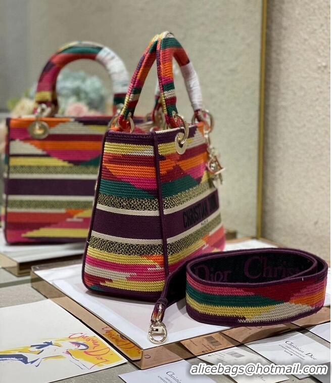 Promotional MEDIUM LADY D-LITE BAG Multicolor D-Stripes Embroidery M0565O