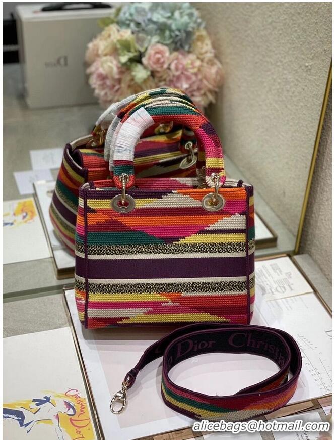 Promotional MEDIUM LADY D-LITE BAG Multicolor D-Stripes Embroidery M0565O