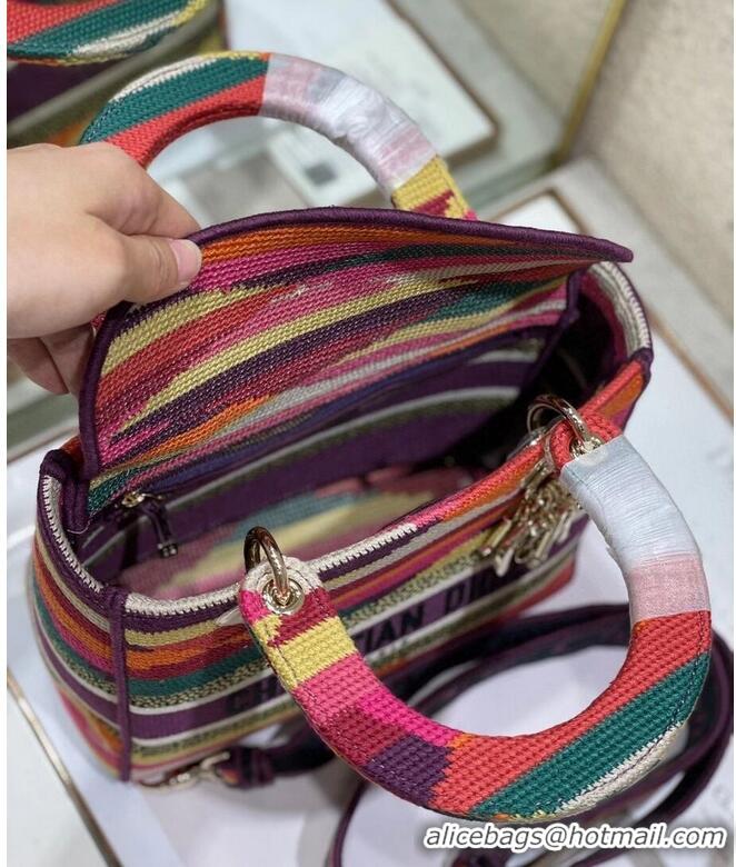 Promotional MEDIUM LADY D-LITE BAG Multicolor D-Stripes Embroidery M0565O