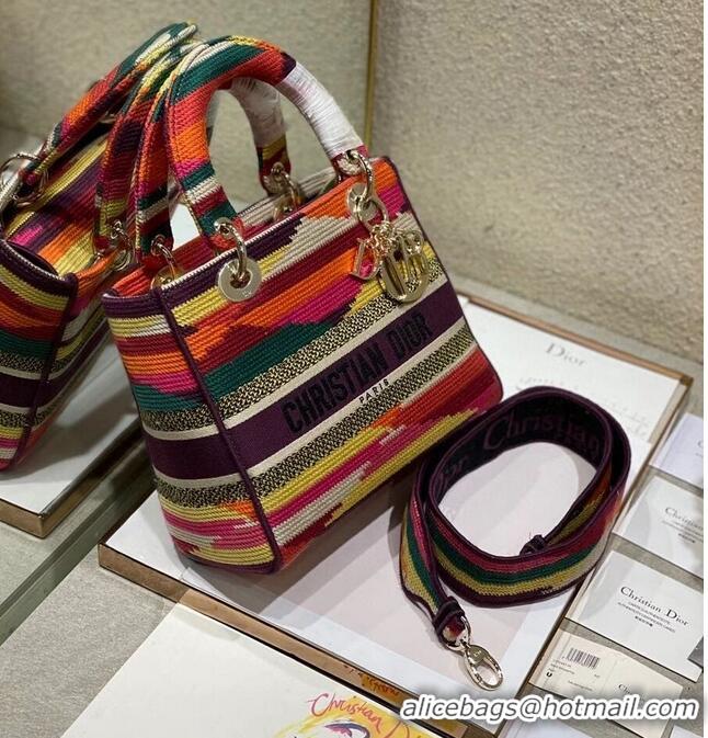 Promotional MEDIUM LADY D-LITE BAG Multicolor D-Stripes Embroidery M0565O