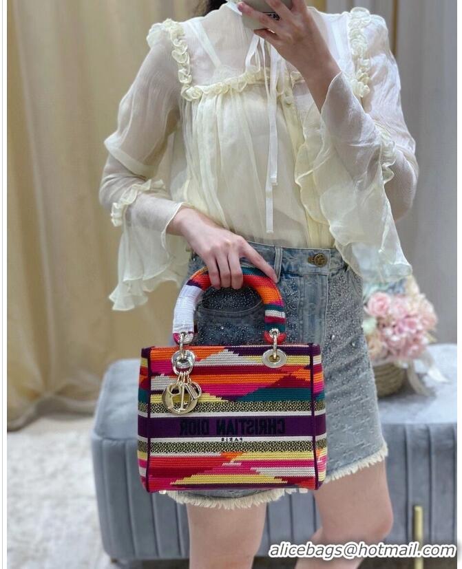 Promotional MEDIUM LADY D-LITE BAG Multicolor D-Stripes Embroidery M0565O