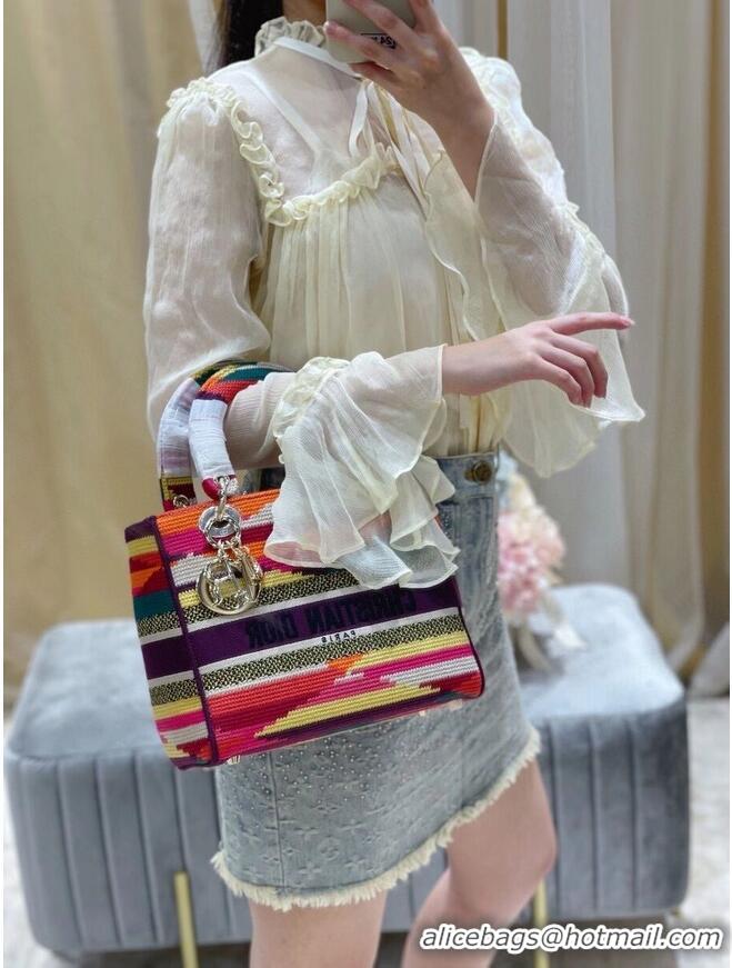 Promotional MEDIUM LADY D-LITE BAG Multicolor D-Stripes Embroidery M0565O