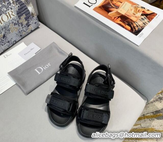 Best Grade Dior D-Wander Flat Strap Sandals Black 061152