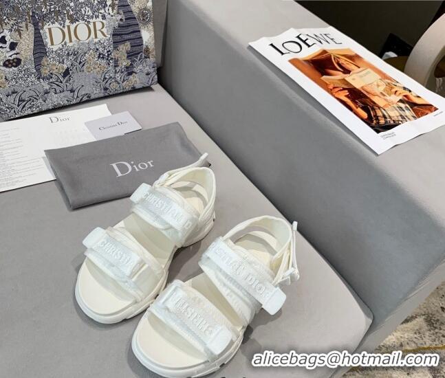 Most Popular Dior D-Wander Flat Strap Sandals 061152 White