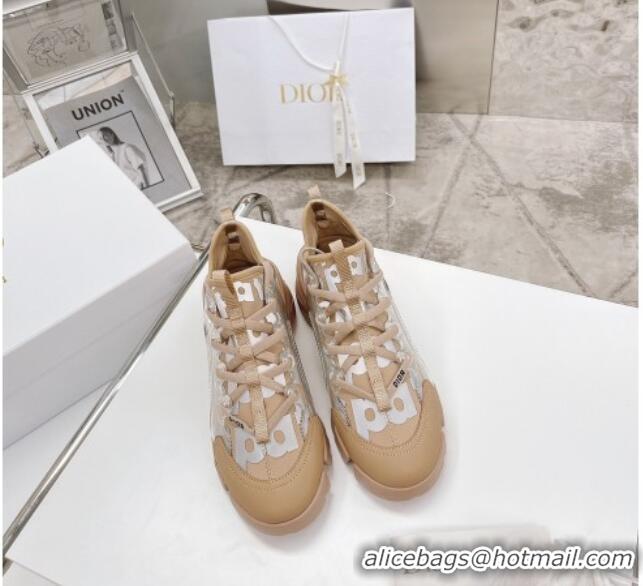 Most Popular Dior D-Connect Sneakers in Printed Reflective Technical Fabric 062192 Beige