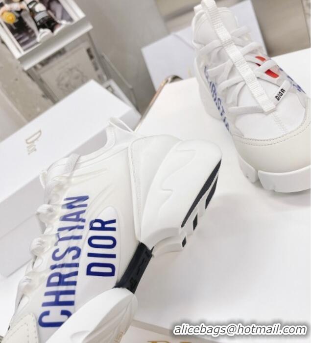 New Design Dior D-Connect Sneakers in Printed Fabric 062192 White