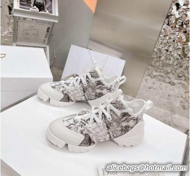 New Style Dior D-Connect Sneakers in Black and White Dior Around the World Technical Fabric 062196