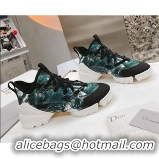 Best Price Dior D-Connect Sneakers in Green Palms Printed Reflective Technical Fabric 062198