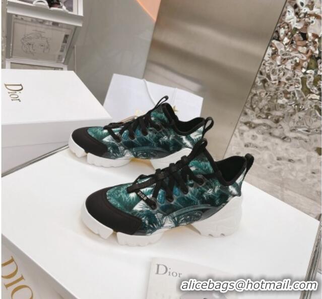 Best Price Dior D-Connect Sneakers in Green Palms Printed Reflective Technical Fabric 062198