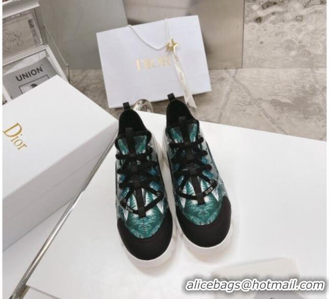 Best Price Dior D-Connect Sneakers in Green Palms Printed Reflective Technical Fabric 062198