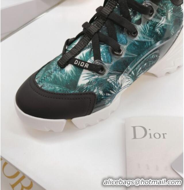 Best Price Dior D-Connect Sneakers in Green Palms Printed Reflective Technical Fabric 062198