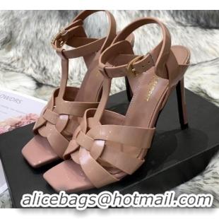 Duplicate Saint Laurent Patent Calfskin High- Heel Sandals 10cm 042967 Nude