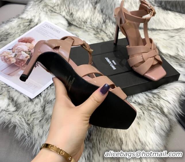 Duplicate Saint Laurent Patent Calfskin High- Heel Sandals 10cm 042967 Nude