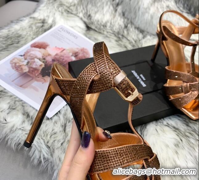 Perfect Saint Laurent Crystal Fabric High- Heel Sandals 10cm 042972