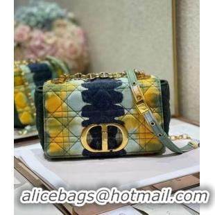 Buy Discount SMALL DIOR CARO BAG Embroidered Denim M9241 blue