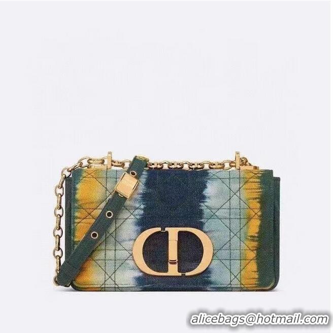 Buy Discount SMALL DIOR CARO BAG Embroidered Denim M9241 blue