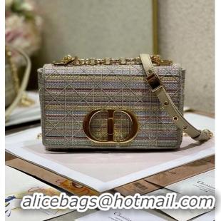 Buy Discount SMALL DIOR CARO BAG Multicolor Striped Embroidery M9241