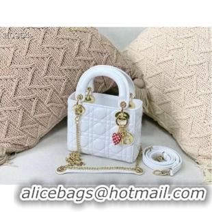 Super Quality MINI LADY DIOR BAG Cannage Lambskin M0505OC White