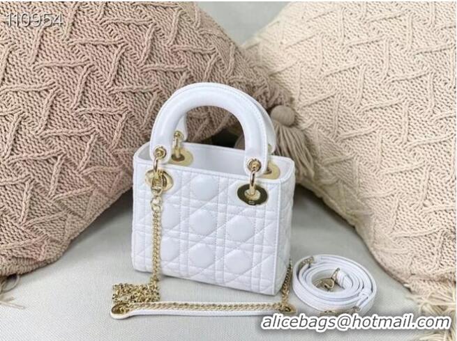 Super Quality MINI LADY DIOR BAG Cannage Lambskin M0505OC White