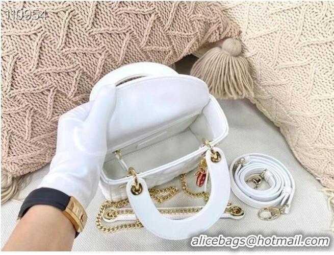 Super Quality MINI LADY DIOR BAG Cannage Lambskin M0505OC White