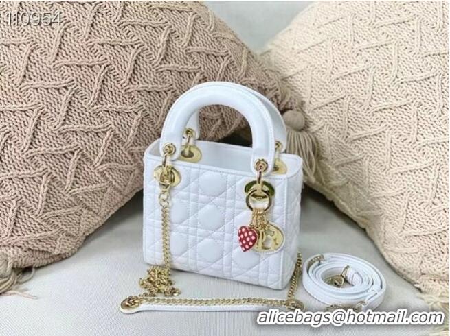 Super Quality MINI LADY DIOR BAG Cannage Lambskin M0505OC White