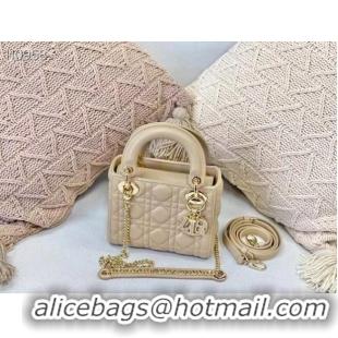 Discount MINI LADY DIOR BAG Cannage Lambskin M0505OC Beige