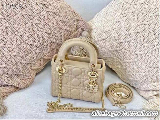 Discount MINI LADY DIOR BAG Cannage Lambskin M0505OC Beige