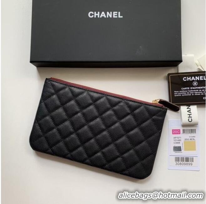 Famous Brand CHANEL 19 Caviar Original Leather Carry on bag AP1060 black