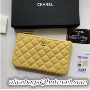 Good Taste CHANEL 19 Caviar Original Leather Carry on bag AP1060 yellow